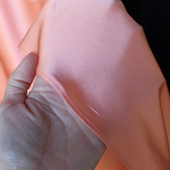 SOLD Olivia von Halle Remy peach coral silk slip - Picture 12 of 12